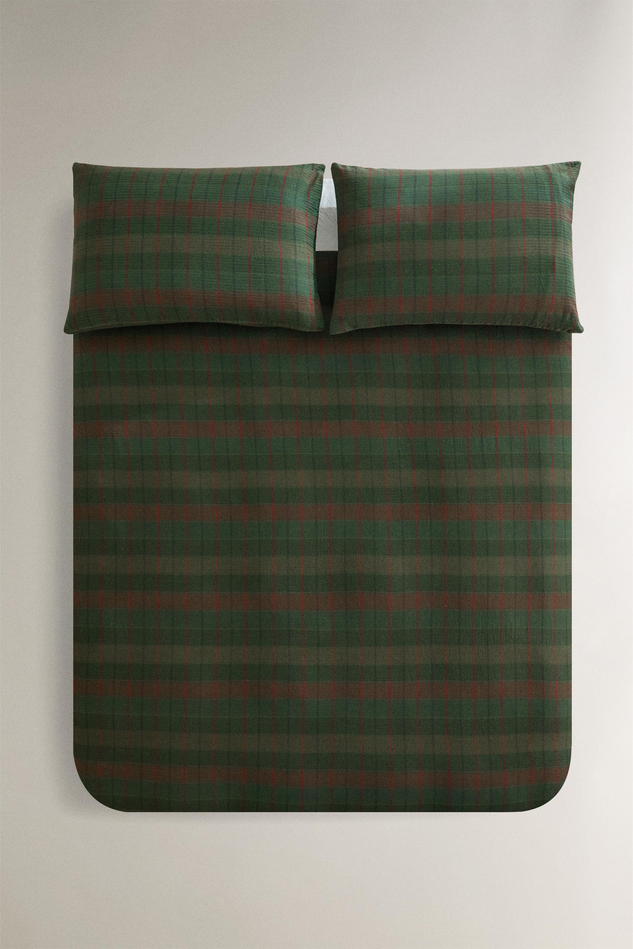 CHRISTMAS TARTAN CHECK COTTON DUVET COVER